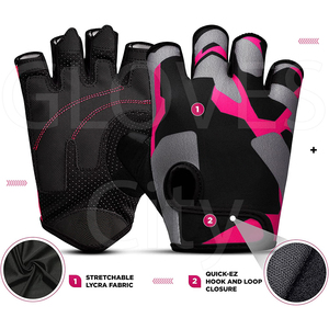 Guantes de Levantamiento de Pesas Unisex Personalizados de Medio Dedo, de Cuero Sintético, Transpirables, Antideslizantes, Sublimados, de Colores Mixtos, para Fitness - Product Image 2