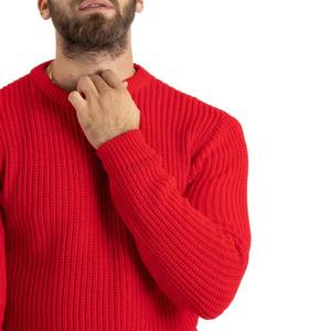 Meilleurs hommes col rond solide couleur rouge respirant tricoté hiver chaud pulls à manches longues - Product Image 5