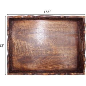 Made of Brown Wood Tray Platter Wooden Food Serving Tray Tea Coffee and Snacks Serving Tray Dessert Display <b>Vintage</b> Style - Product Image 4