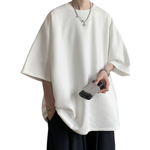 Logotipo personalizado de los hombres Streetwear Heavyweight camiseta 300 GSM en blanco Unisex Drop Shoulder Oversized Fit camisetas de los hombres - Product Image 2