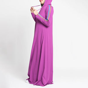 Color sólido Simple Modest Butterfly Style Mujeres Abayas Personalizado Maxi Ropa islámica Kaftan Robe Chifón Liso Musulmán Abaya - Product Image 5