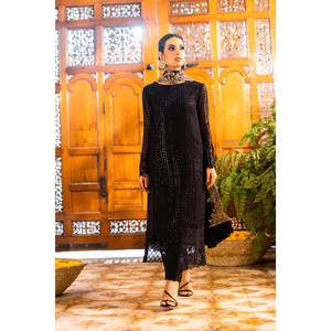 Camisa de gasa bordada Azure-3PC con dupatta y pantalón bordado-BIC-4559 - Product Image 1