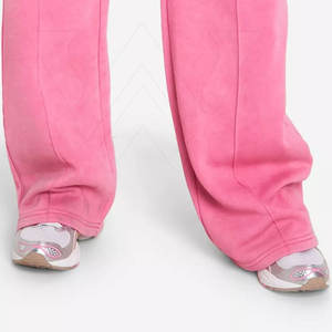 Venta al por mayor de bajo precio de invierno sólido casual lavado ácido chándales para las mujeres de alta calidad 100% algodón 2 piezas conjunto largo - Product Image 6