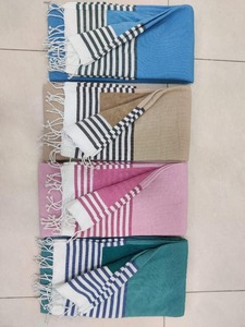 100% coton écologique séchage rapide Superdry Dry Pestemal Logo personnalisé Design rayé gland inspiré Hammam bain serviette de plage - Product Image 4