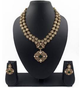 Polki Kundan <b>Necklace</b> <b>Set</b> with Matching Earrings || Indian Bridal <b>Set</b> || <b>Wedding</b> Jewelry - Product Image 2