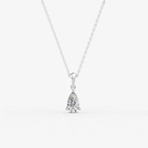 Encantador colgante clásico solitario con forma de pera y diamante cultivado en laboratorio de 0.77 quilates EF-VVS2 en oro macizo de 14K para bodas y fiestas. - Product Image 2
