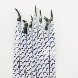 Professionnel personnalisé 10mm pince à cils en acier inoxydable volume solide pince à cils lisse pointu revêtement de papier privé - Product Image 5