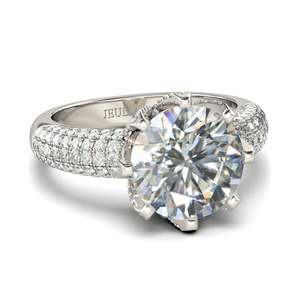 Bague de mode Jeulia en argent sterling avec grand diamant rond - Product Image 2