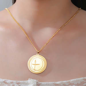 Pendentif Saint Graal en argent sterling 925 plaqué or 14 carats et rhodium, collier amulette en moissanite pour femmes et hommes - Product Image 4