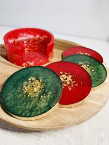 Dessous de verre en résine de luxe faits à la main personnalisés tampons carrés de couleur personnalisables pour ensemble de table de tapis de cuisine meilleur prix - Product Image 5