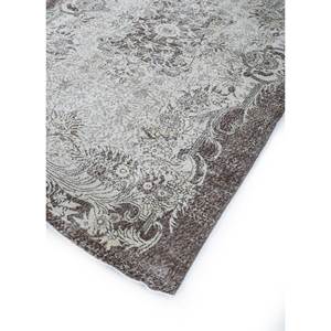 Tapis en laine noués à la main gris et noir vintage Pae-2180 – Nouveau motif médaillon abstrait fait main pour la maison, le couloir et le salon - Product Image 2