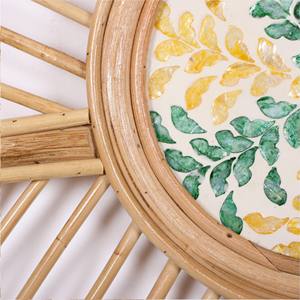 Feuille Design Rotin Décoration Murale avec Nacre Vintage Tenture Art Décoration de La Maison En Gros Fabriqué au Vietnam - Product Image 4