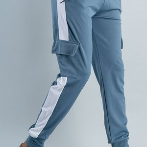 Custom Men's Mid Baggy Sweatpants High Distressed Wide Leg for <b>Raw</b> Hem French Terry <b>Cotton</b> Jogger Pants Striped 100% <b>Cotton</b> - Product Image 3