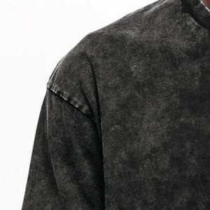 T-shirt graphique surdimensionné en coton lourd pour homme T-shirt court tricoté vintage délavé T-shirt unisexe imprimé vierge délavé à l'acide - Product Image 5