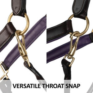 Doble puntada contraste Color acolchado cuero caballo Halter Premium grado A cuero de búfalo ajuste ajustable Hardware sólido uso diario - Product Image 5