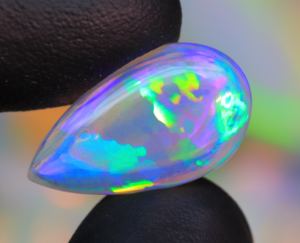 Cabochon d'opale éthiopienne attrayant ombre bleue Welo Galaxy gemmes d'opale de feu forme de poire pierre précieuse d'opale éthiopienne bien polie - Product Image 3