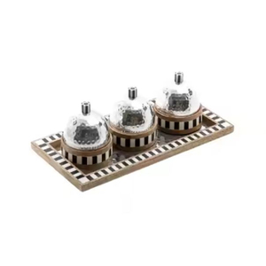 Juego de 2 bandejas de madera con asas de cuerda Diseño admirable Bandejas para servir postres de comida de madera para accesorios de utensilios de cocina - Product Image 5