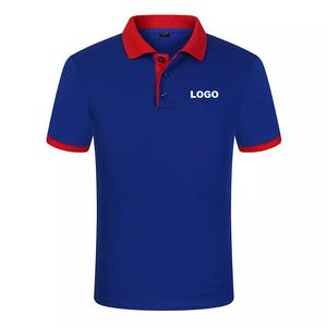 Polo personalizado para hombre y mujer, camisa con logotipo bordado, color rojo y azul - Product Image 1
