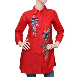 Kurti Corto Bordado para Mujer - Rojo - Product Image 3