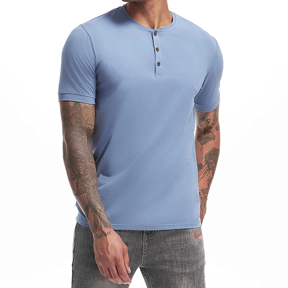 Custom Print Tee Shirt with button 100% Cotton Heavyweight Plain Oversized camiseta feminina Tshirt