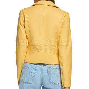 Chaqueta de cuero de Color sólido XL para mujer, ropa de calle de invierno con acabado personalizado, decoración de bolsillo transpirable, tela impresa personalizada - Product Image 4