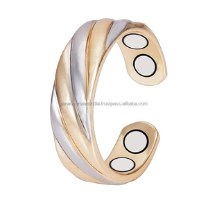 Bague ajustable en cuivre poli moderne et écologique, très demandée, pour soulager la douleur aux doigts, à bas prix, avec impression typographique - Product Image 2