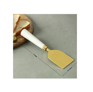 Serveur de gâteau en acier Table Design décoratif Couteau à gâteau en acier fait main et serveur Brindille d'or avec manche en résine - Product Image 6