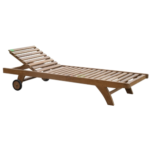 Sanur เก้าอี้เลานจ์ไม้สักสำหรับโรงแรมและใช้งานกลางแจ้งสระว่ายน้ำชายหาดดีไซน์เรียบง่ายพกพาได้เป็นมิตรต่อสิ่งแวดล้อม - Product Image 6