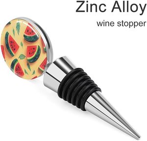 Summer Watermelon <b>Wine</b> Stoppers Stainless Steel <b>Wine</b> Bottle Corks With Silicone Material Vacuum Field Gift for <b>Wine</b> Lovers - Product Image 2