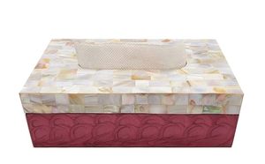 กล่องกระดาษทิชชู่แบบฝัง MDF แม่มุกกล่องทิชชู่ของขวัญที่ดีที่สุดสำหรับภรรยาและเพื่อนกล่องทิชชูในรถยนต์โดยช่างฝีมือ Aura - Product Image 3