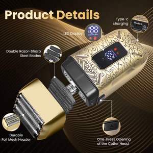Afeitadora Eléctrica Inalámbrica para Hombre, Afeitado en Seco y Húmedo, con Triple Cuchilla, Resistente al Agua IPX7, Lavable - Product Image 3
