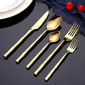 Juego de cubiertos de alta calidad con mango de Color negro, elegantes cubiertos de acero inoxidable con espejo para fiestas de cocina y comedor modernas - Product Image 2
