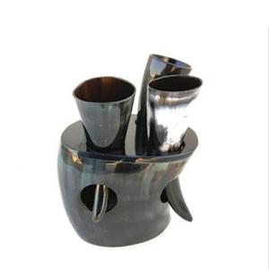 Artisanat noir maison Buffalo tasse corne rasage bol mousser rasage savon tasse bols tasse à boire fabriqué en Inde - Product Image 3