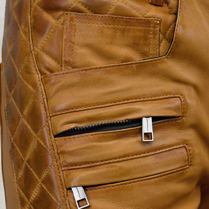 กางเกงหนังน้ำหนักเบาเอวยางยืดป้องกันรอยยับกางเกงแฟชั่นผ้าแคนวาสสำหรับถักแบบพรีเมียมออกแบบได้ตามต้องการ - Product Image 5