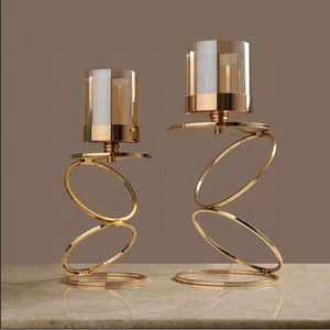 Antique Finish Metal Candle Holder Candle Stand for Lighting and Home Decoration <b>Set</b> Stylish Decorative Candle Jar Holder - Product Image 3