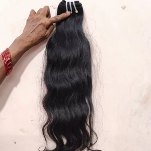 100% cheveux humains indiens bruts non traités naturels ondulés vierges à un seul donneur ondulés-pas de traitement chimique - Product Image 1