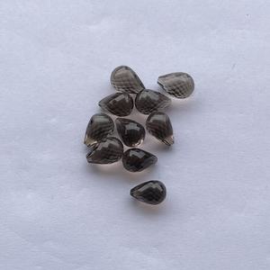 8mm 10mm 12mm Cuarzo ahumado marrón natural Taladro superior sin perforar Gotas facetadas Piedras preciosas sueltas Precio al por mayor Distribuidor en línea Alibaba - Product Image 1