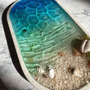 Bandeja de servicio de epoxi de resina hecha a mano, artículos esenciales de cocina únicos para el hogar, restaurante, Hotel, bandejas decorativas para servir - Product Image 2