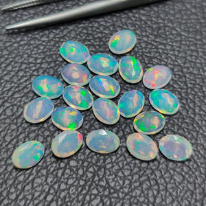 โอปอลเอธิโอเปียธรรมชาติ6x8มม. เพชรพลอยทรงวงรีเหลี่ยมเพชรพลอยหลวมหินโอปอลที่ฉูดฉาดกึ่งมีค่าสำหรับเครื่องประดับแหวนเครื่องประดับ - Product Image 4