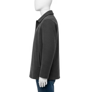 Chaqueta de Lana para Hombre, Transpirable, Cuello en V, Mezcla de Lana Suave, Ligera, Cálida, Informal, para Otoño e Invierno, Uso Diario, Moda - Product Image 3