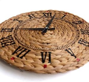 Trending Bamboo <b>Woven</b> hyacinth clock with Patterned Lid for Fruit <b>Laundry</b> Dining Room Furniture Decorative Storage Boxes Bins - Product Image 3