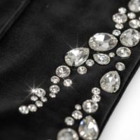Pantalon évasé en velours épais pour femme, avec strass personnalisés, imprimé pailleté effet goutte latérale, respirant, taille haute, style streetwear