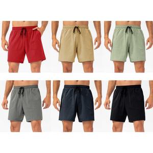 Pantalones cortos de playa para hombre con logotipo personalizado y cintura elástica Spandex Cargo Fitness Casual ropa de playa patrón sólido y decoración de bolsillo - Product Image 3