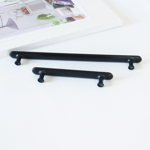 Poignées de tiroir d'armoire en alliage de zinc noir mat moderne pour salle à manger cuisine chambre à coucher salle de bain armoire commode meubles de salon - Product Image 5