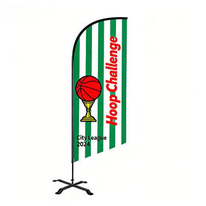 Drapeau de plage, drapeau publicitaire, drapeau pliable, forme personnalisée, style sportif, matériau en fibre de verre et polyester, impression sérigraphique, utilisation pour les événements - Product Image 4