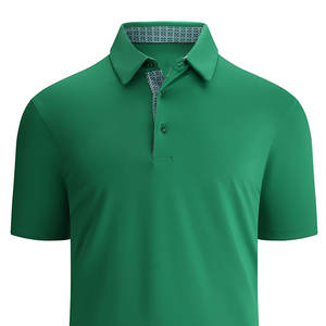 Alta calidad 100% algodón logotipo personalizado impreso hombres hilo teñido raya para Polo con cuello vuelto patrón sólido tela de punto - Product Image 2