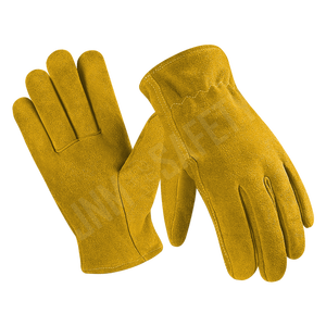 Guantes de conductor de cuero dividido de búfalo resistentes al frío Forro de piel Trabajo industrial resistente Guantes de seguridad de jardinería resistentes al calor - Product Image 3