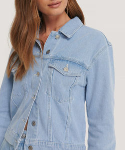 Última moda chaqueta primavera otoño 100% algodón fino cuello vuelto bordado motocicleta chaqueta Casual mujer chaqueta vaquera - Product Image 5