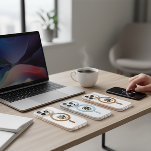 IP 12/IP 12 PRO การป้องกันแบบเต็มรูปแบบ วัสดุสองชั้นแบบโปร่งใส เคสโทรศัพท์มือถือ รองรับเบาะลม แหวนแม่เหล็ก ตัวป้องกันกล้อง - Product Image 2