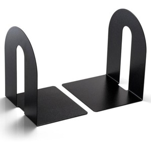 Sujetalibros de metal negro clásico para oficina y biblioteca que brindan un soporte confiable y una apariencia elegante - Product Image 1